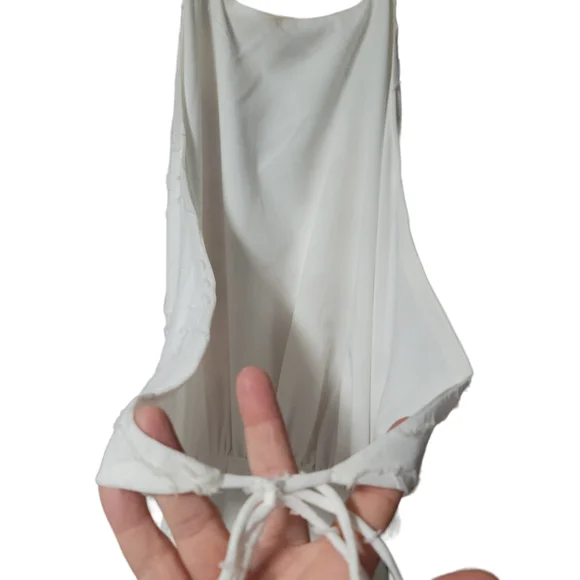 Lulus Touch of Elegance White Floral Burnout Halter Maxi Dress NWT Size XL 12/14 - Picture 13 of 14